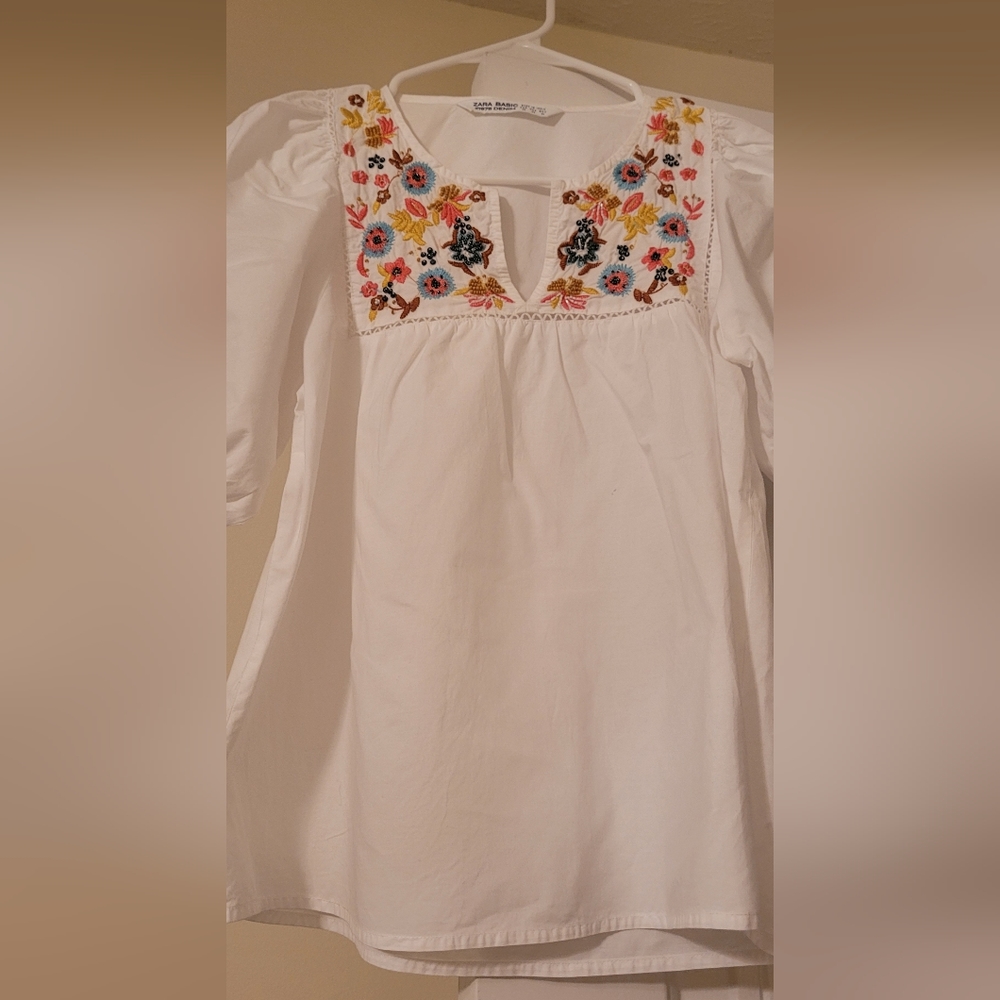 Zara embroidered top